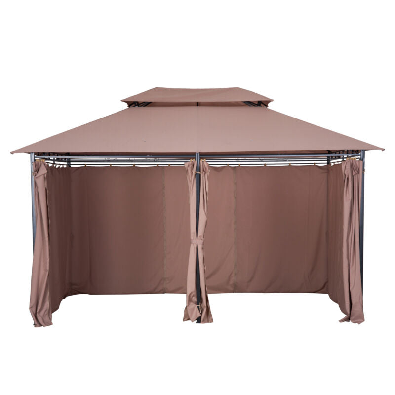 Large 2 Tier Metal Gazebo Patio Party Tent Shade
