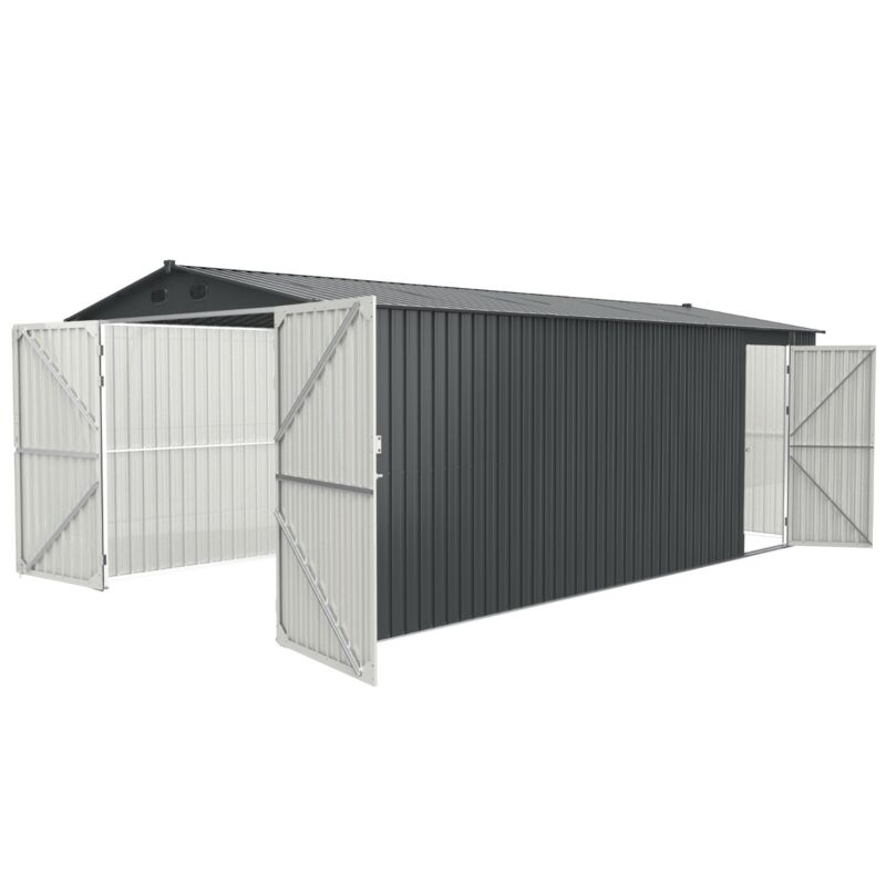 Durable Metal Outdoor Storage Shed 20x10 Feet Large Garage