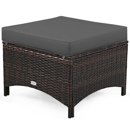 Comfortable 5 Piece Outdoor Wicker Sofa Set with Cushions