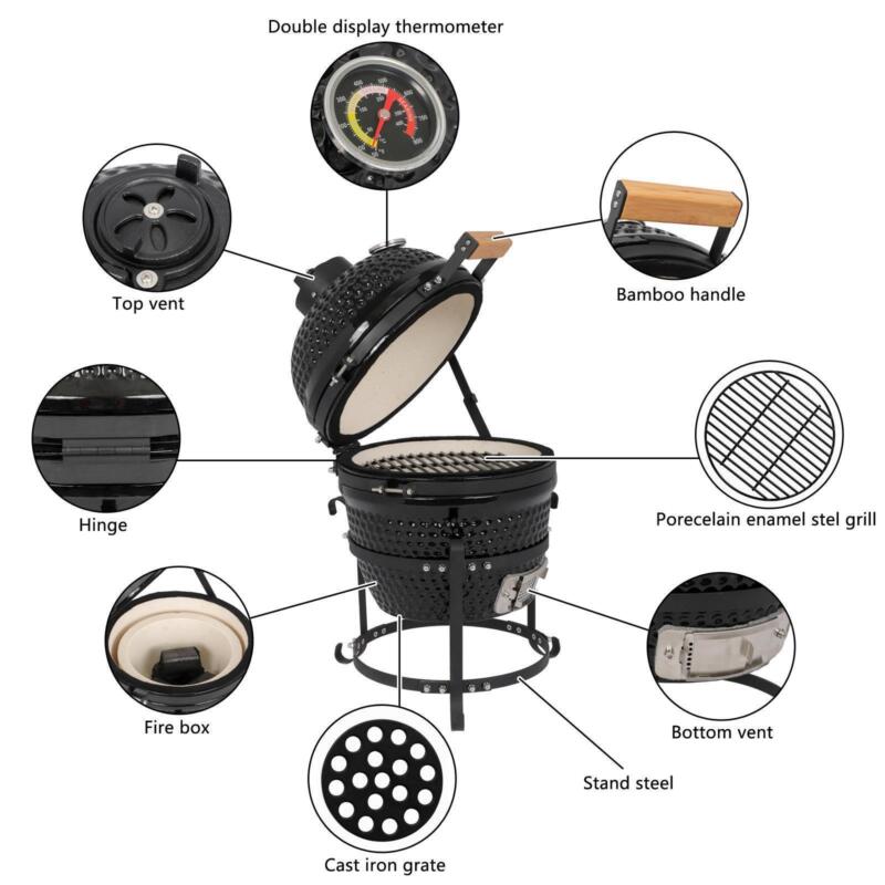 Portable Charcoal BBQ Grill Smoker Pit