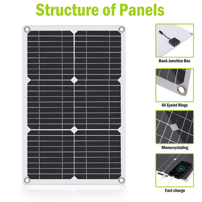 Complete 6000W Home Solar Power System 110V Grid Tie Kit