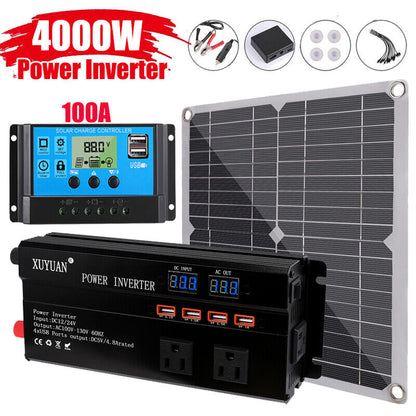 Complete 6000W Home Solar Power System 110V Grid Tie Kit