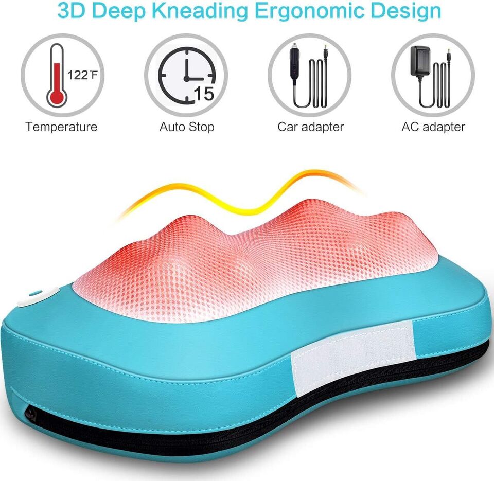 Relaxing Heat Massage Pillow for Neck and Back Pain