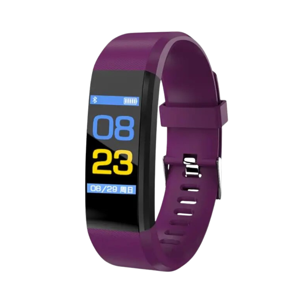 Montre connectée élégante pour seniors, avec moniteur de fréquence cardiaque 
