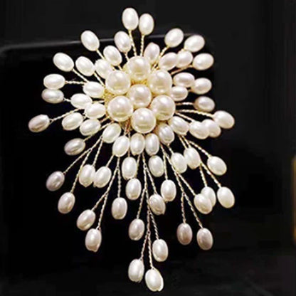 Broche de perles de luxe faite à la main pour femme 