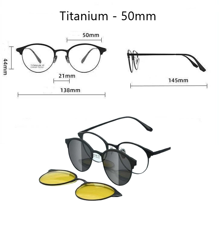 Lunettes de soleil à clip en titane résistant