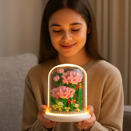 Bloc décoratif floral en verre magnifique