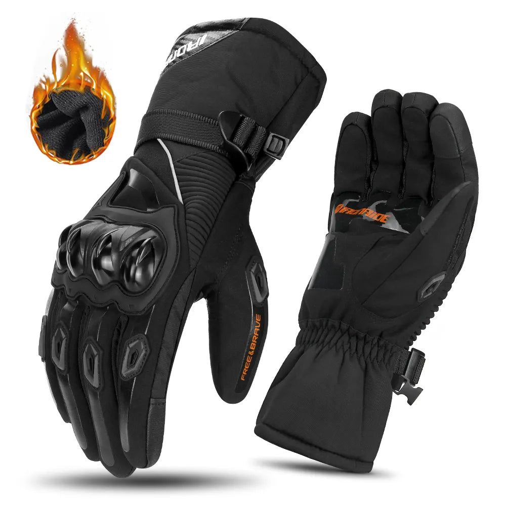 Gants d'hiver chauds et imperméables pour moto, avec isolation thermique.