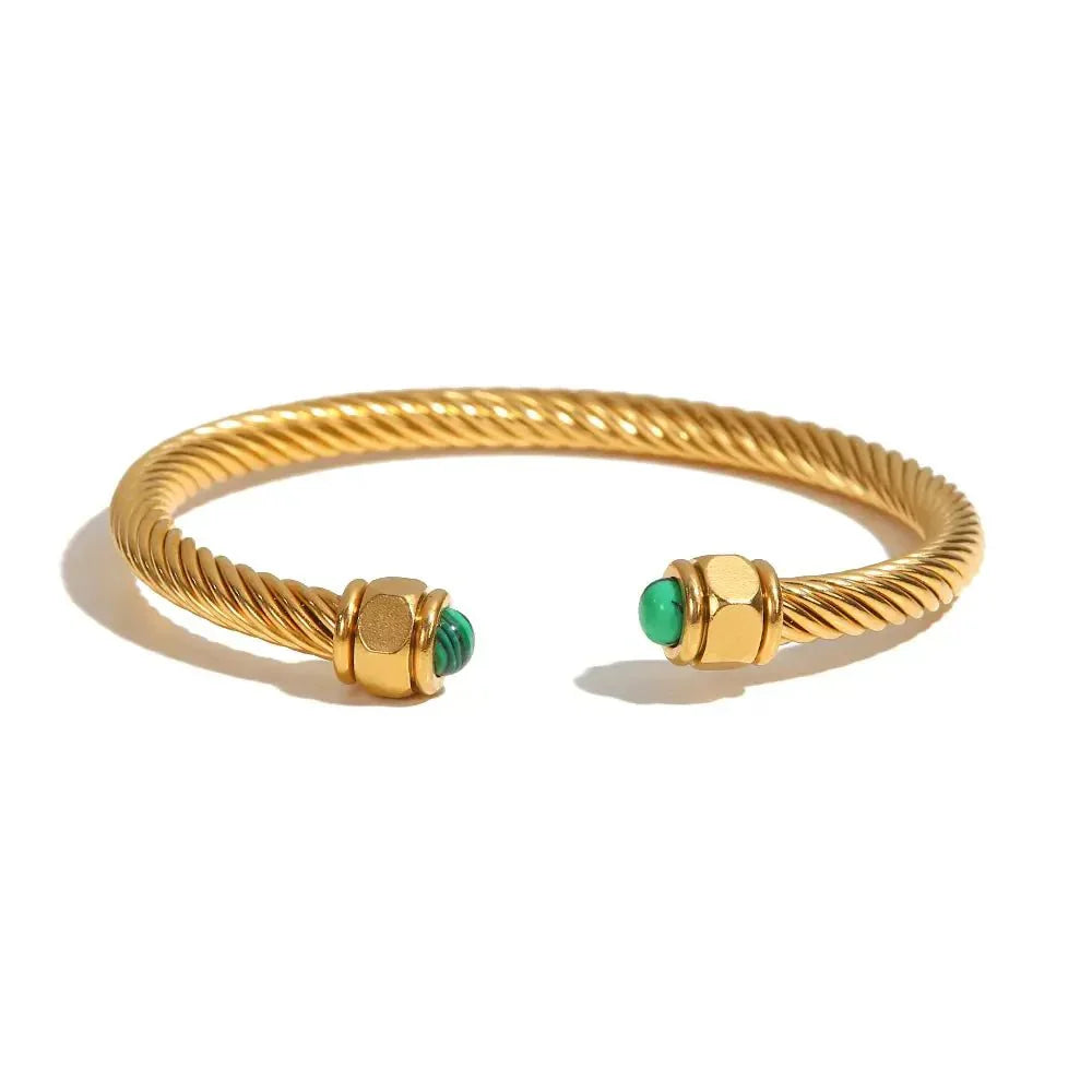 Bracelet jonc unique orné de pierres précieuses