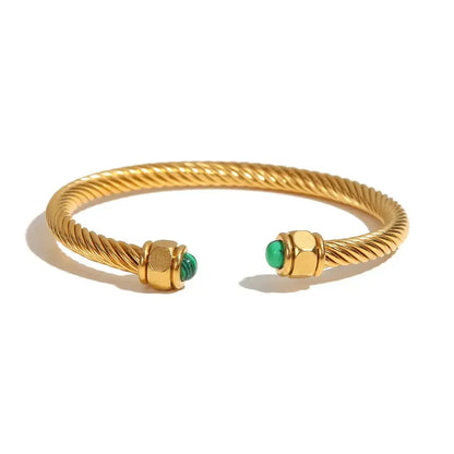 Bracelet jonc unique orné de pierres précieuses
