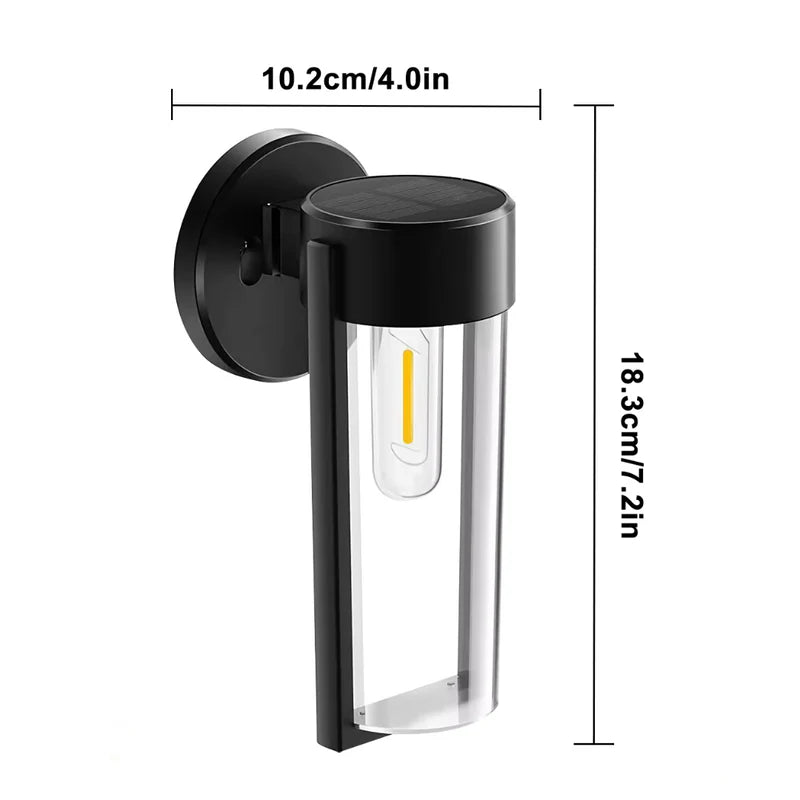 Solar LED Wall Light Outdoor Waterproof Garden Fence Porch Lamp