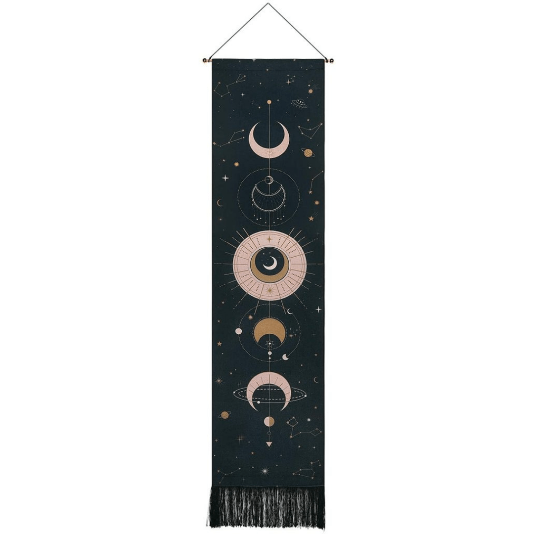 Cosmic Moon Phase Wall Art Tapestry - Halri