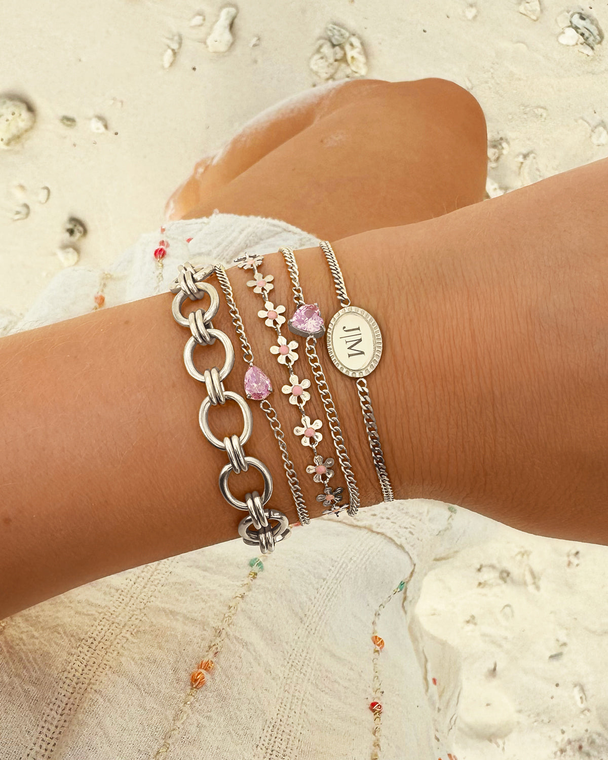 Personalized Gemstone Heart Shaped Bracelet